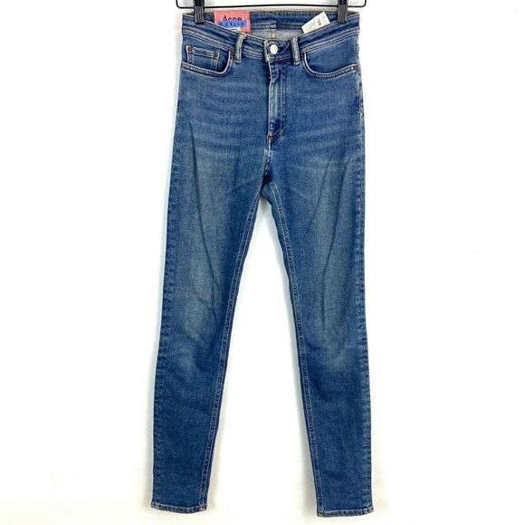 ACNE STUDIO Bla Konst Peg Mid Blue Skinny Jeans size 26 - Picture 2 of 6